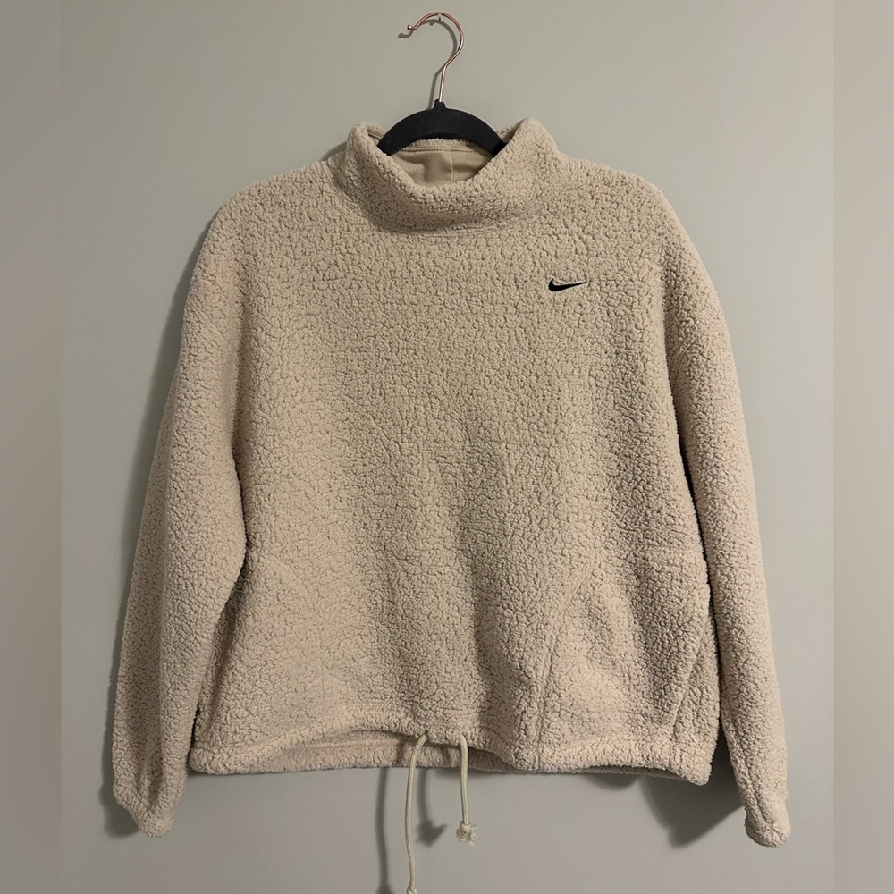 Nike | Women’s Tan Sherpa Pullover Fuzzy Sweater